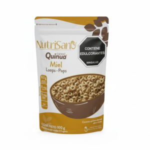 Cereal Quinua Loops Miel – Nutrisano – 100Grs