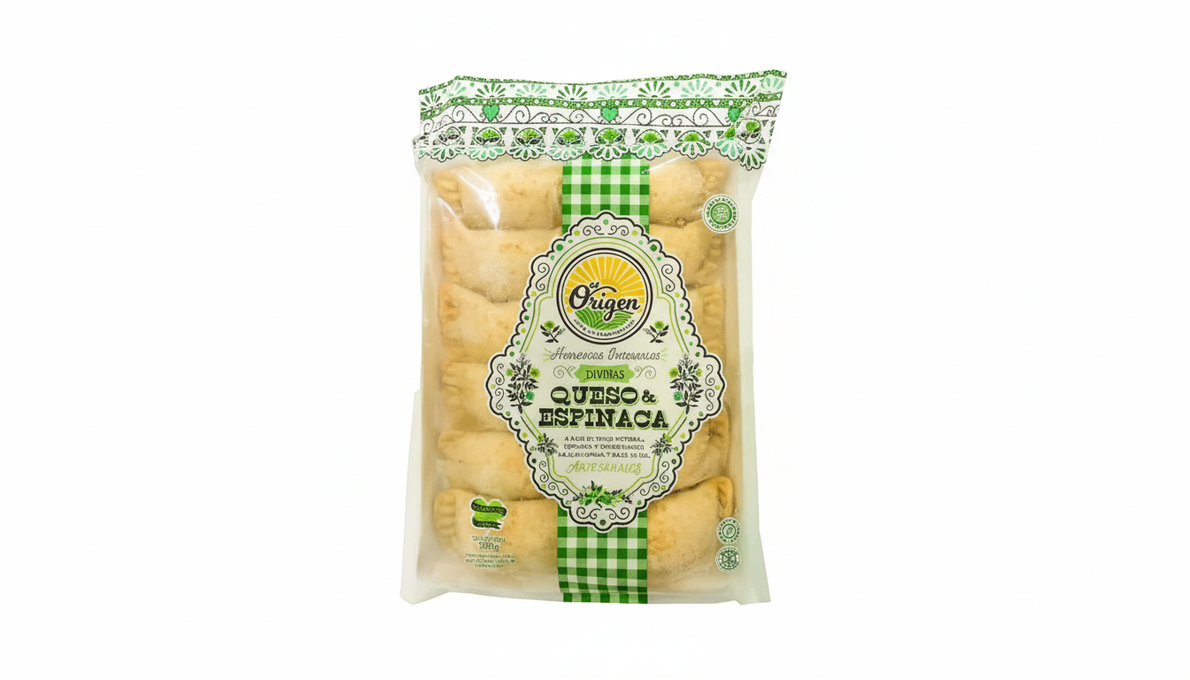 Empanadas Divinas Integrales de Queso + Espinaca X 12 Unidades - Del Origen - 580Grs