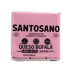 Queso Mozzarella de Bufala Tajado – Santosano – 500Grs