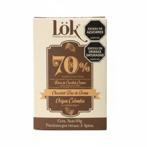 Chocolate 70% de Cacao – Lok – 60Grs