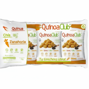 Snacks de Maiz y Quinua con Chia y Zanahoria x 6 Unid – Quinua Club – 72Grs