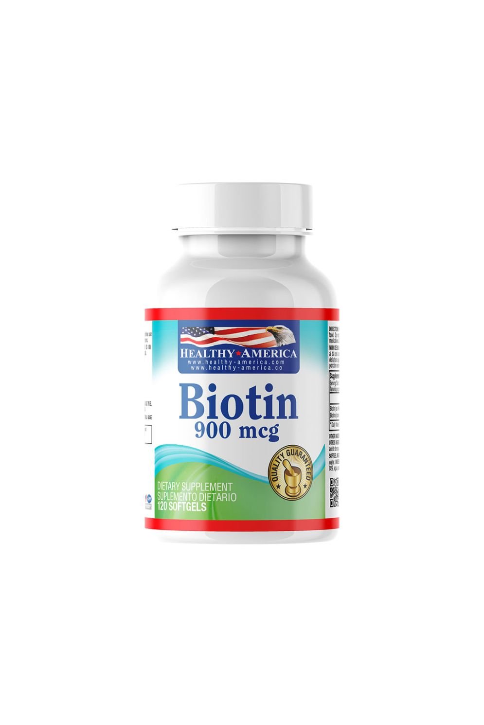 Biotin 900Mcg - Healthy America - 120 Capsulas