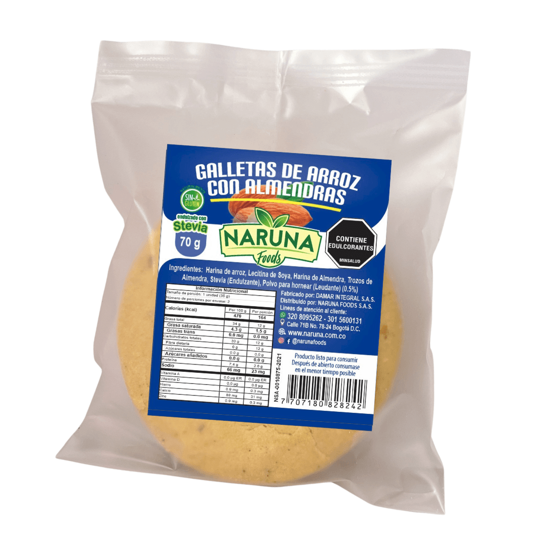 Galletas de Almendras X 2 Unidades - Naruna Foods - 50Grs