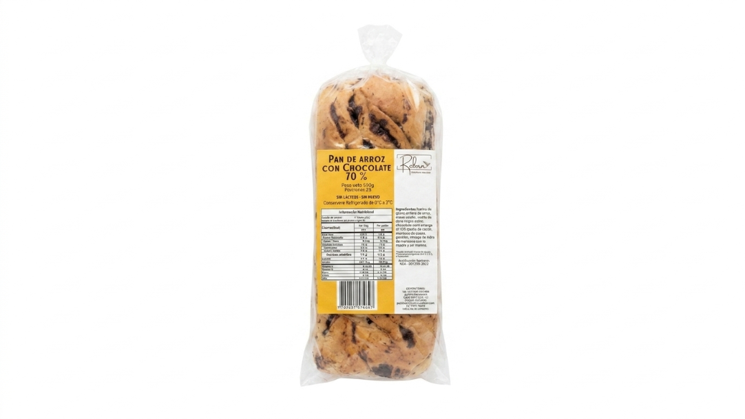 Pan de Arroz con Chocolate Al 70% - Reborn - 500Grs