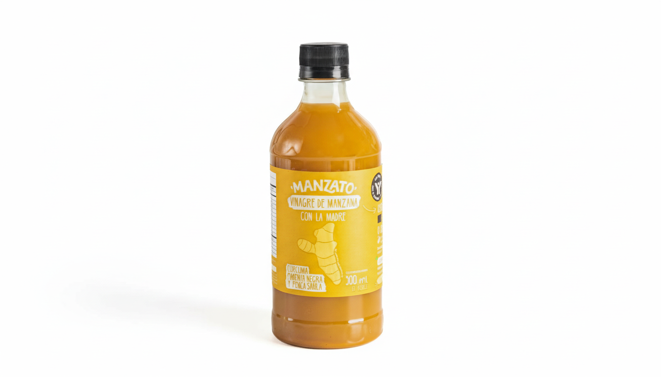 Vinagre Curcuma Pimienta y Sabila Pet - Manzato - 500ML