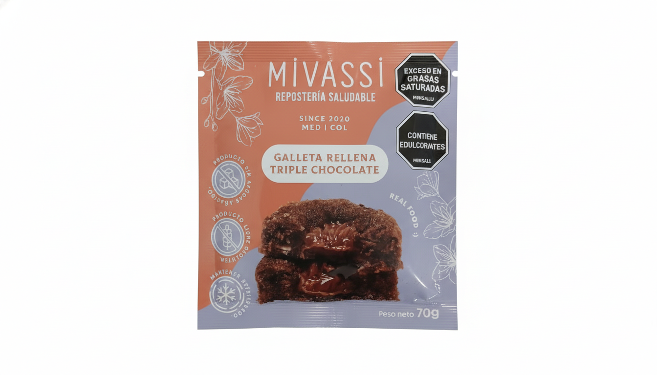 Galleta Rellena de Chocolate - Mivassi - 70Grs