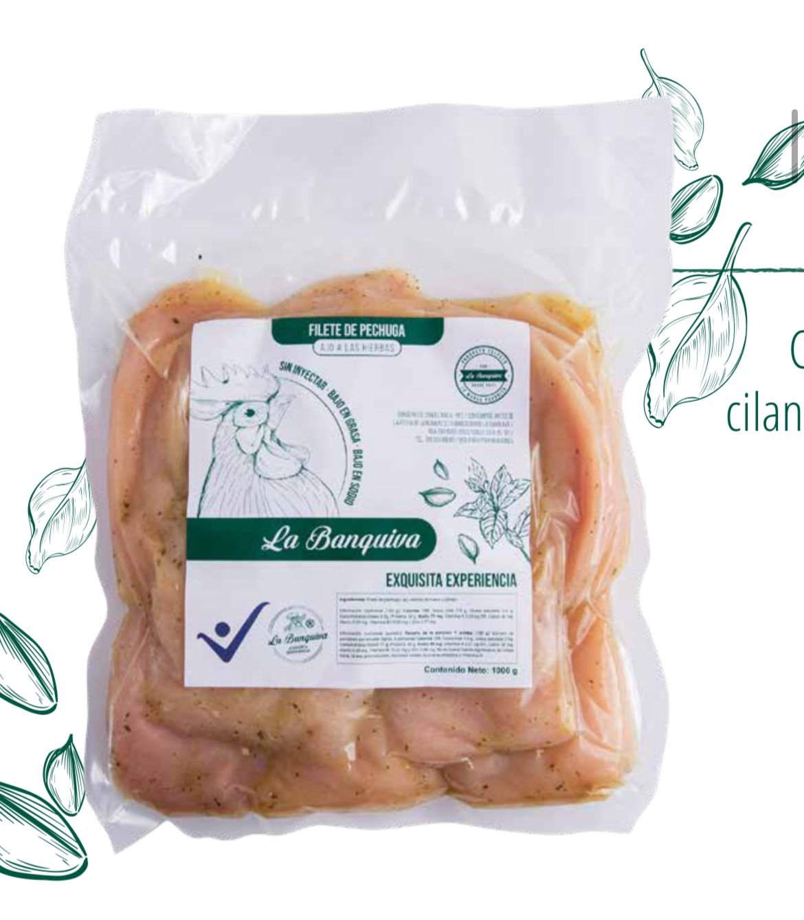 Filete de Pechuga de Ajo-Hierbas - La Banquiva - 1000Grs